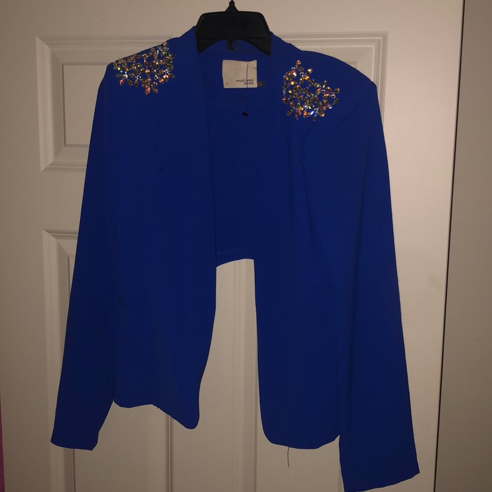 royal blue blazer with gems!! Glamorous!